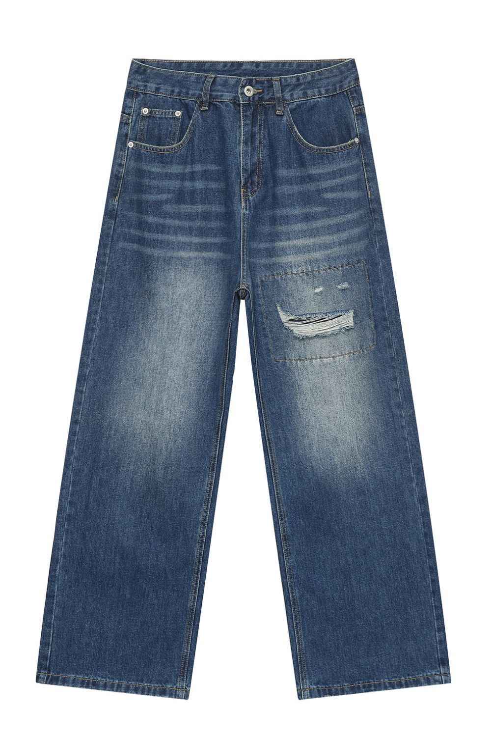 Men's Distressed Applique Straight Jeans - Damned Threads